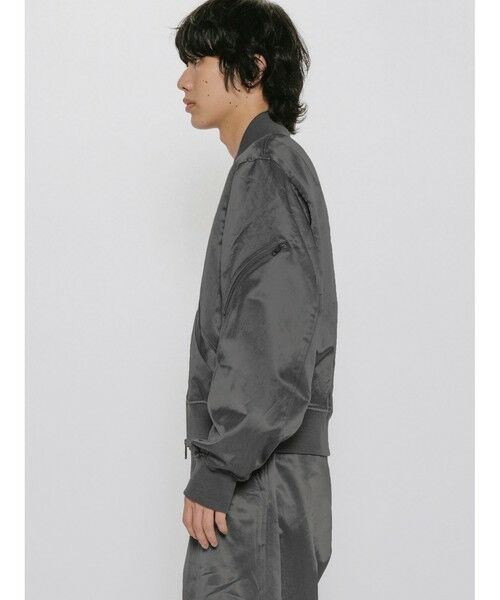 MIDIUMISOLID / ミディウミソリッド テーラードジャケット | MIDIUMISOLID Men’s ブリーチサテンMA-1 | 詳細13