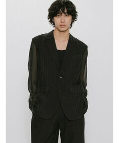MIDIUMISOLID / ミディウミソリッド テーラードジャケット | MIDIUMISOLID Men’s シアーストライプジャケット