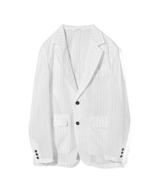 MIDIUMISOLID / ミディウミソリッド テーラードジャケット | MIDIUMISOLID Men’s シアーストライプジャケット（オフホワイト(color11)）