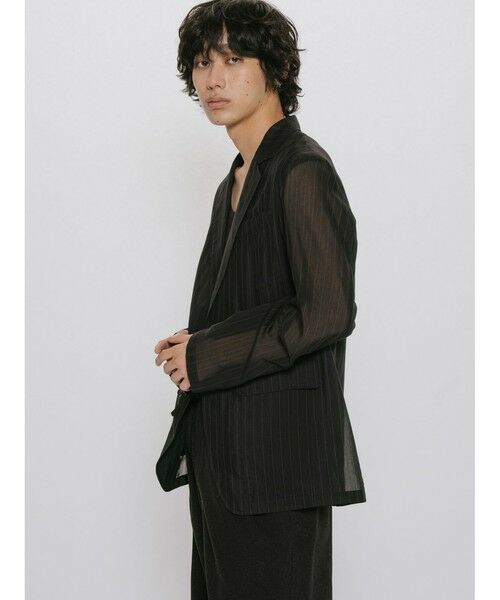 MIDIUMISOLID / ミディウミソリッド テーラードジャケット | MIDIUMISOLID Men’s シアーストライプジャケット | 詳細5