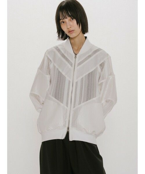 MIDIUMISOLID / ミディウミソリッド テーラードジャケット | MIDIUMISOLID for Ladies マテリアルミックスジャケット（オフホワイト(color11)）