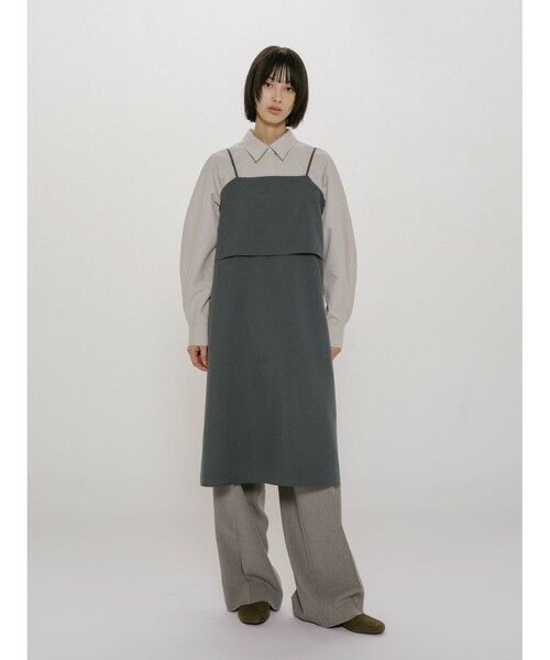 MIDIUMISOLID / ミディウミソリッド ドレス | MIDIUMISOLID for Ladies レイヤードキャミソールワンピース（チャコールグレー(color92)）