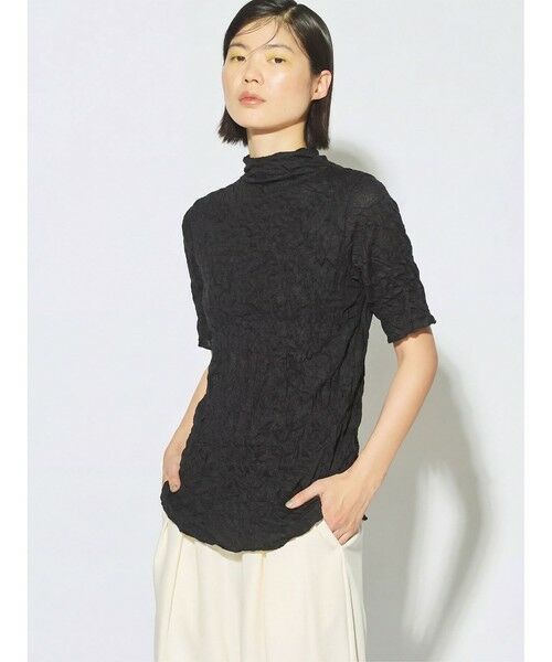 MIDIUMISOLID / ミディウミソリッド カットソー | MIDIUMISOLID for Ladies シースルーハイネックスリーブインナー（ブラック(color99)）