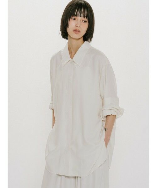 MIDIUMISOLID / ミディウミソリッド シャツ・ブラウス | MIDIUMISOLID for Ladies リラックスロングカフスシャツ | 詳細7