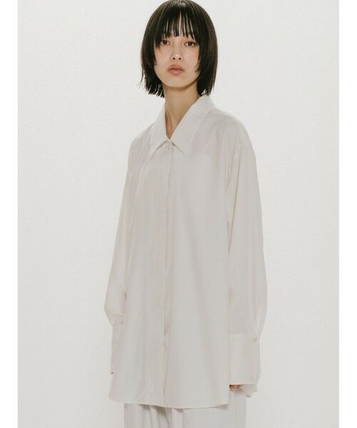 MIDIUMISOLID / ミディウミソリッド シャツ・ブラウス | MIDIUMISOLID for Ladies リラックスロングカフスシャツ（アイボリー(color12)）