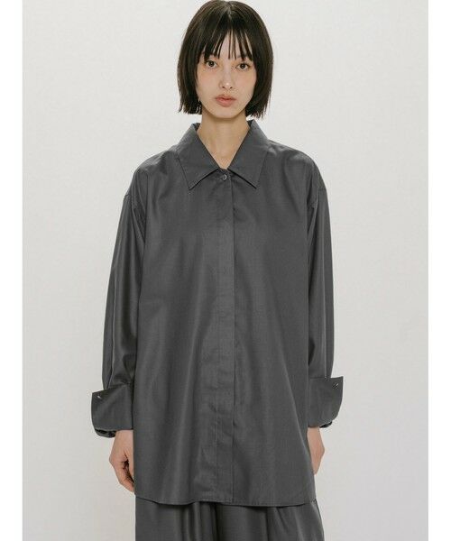 MIDIUMISOLID / ミディウミソリッド シャツ・ブラウス | MIDIUMISOLID for Ladies リラックスロングカフスシャツ | 詳細15