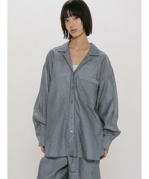 MIDIUMISOLID / ミディウミソリッド シャツ・ブラウス | MIDIUMISOLID for Ladies シアーデニムオープンカラーシャツ | 詳細3