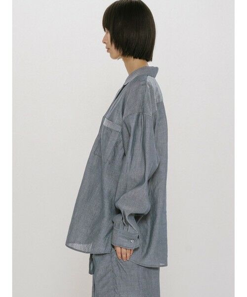 MIDIUMISOLID / ミディウミソリッド シャツ・ブラウス | MIDIUMISOLID for Ladies シアーデニムオープンカラーシャツ | 詳細4