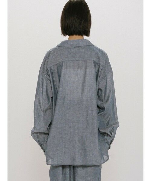 MIDIUMISOLID / ミディウミソリッド シャツ・ブラウス | MIDIUMISOLID for Ladies シアーデニムオープンカラーシャツ | 詳細5