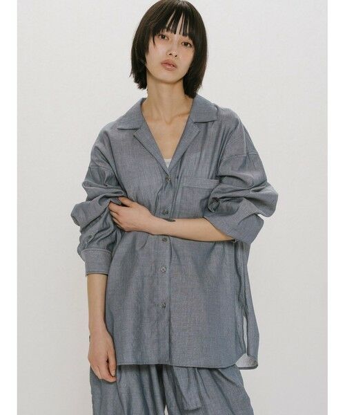 MIDIUMISOLID / ミディウミソリッド シャツ・ブラウス | MIDIUMISOLID for Ladies シアーデニムオープンカラーシャツ | 詳細6