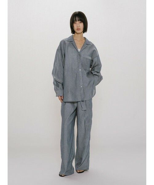 MIDIUMISOLID / ミディウミソリッド シャツ・ブラウス | MIDIUMISOLID for Ladies シアーデニムオープンカラーシャツ | 詳細7