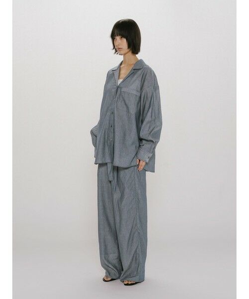 MIDIUMISOLID / ミディウミソリッド シャツ・ブラウス | MIDIUMISOLID for Ladies シアーデニムオープンカラーシャツ | 詳細8