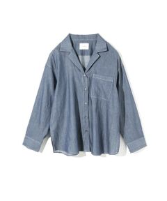 MIDIUMISOLID / ミディウミソリッド シャツ・ブラウス | MIDIUMISOLID for Ladies シアーデニムオープンカラーシャツ(BLEACH)