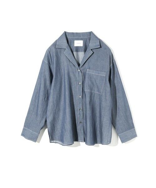 MIDIUMISOLID / ミディウミソリッド シャツ・ブラウス | MIDIUMISOLID for Ladies シアーデニムオープンカラーシャツ(BLEACH) | 詳細1