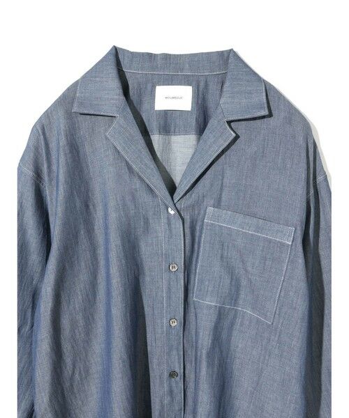 MIDIUMISOLID / ミディウミソリッド シャツ・ブラウス | MIDIUMISOLID for Ladies シアーデニムオープンカラーシャツ(BLEACH) | 詳細10
