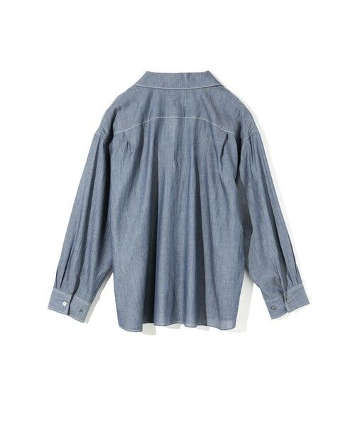 MIDIUMISOLID / ミディウミソリッド シャツ・ブラウス | MIDIUMISOLID for Ladies シアーデニムオープンカラーシャツ(BLEACH) | 詳細13