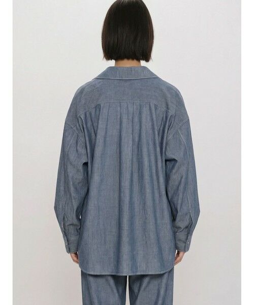 MIDIUMISOLID / ミディウミソリッド シャツ・ブラウス | MIDIUMISOLID for Ladies シアーデニムオープンカラーシャツ(BLEACH) | 詳細4