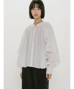 MIDIUMISOLID / ミディウミソリッド シャツ・ブラウス | MIDIUMISOLID for Ladies レースフレアブラウス