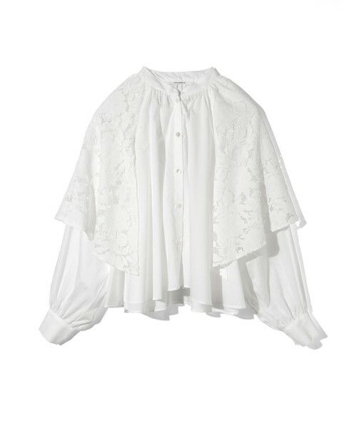 MIDIUMISOLID / ミディウミソリッド シャツ・ブラウス | MIDIUMISOLID for Ladies レースフレアブラウス | 詳細1