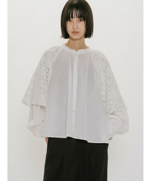 MIDIUMISOLID / ミディウミソリッド シャツ・ブラウス | MIDIUMISOLID for Ladies レースフレアブラウス | 詳細3