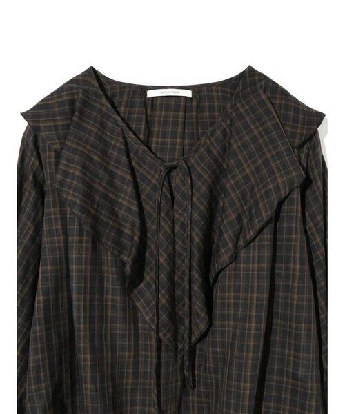 MIDIUMISOLID / ミディウミソリッド シャツ・ブラウス | MIDIUMISOLID for Ladies チェックビッグフリルカラーブラウス | 詳細2