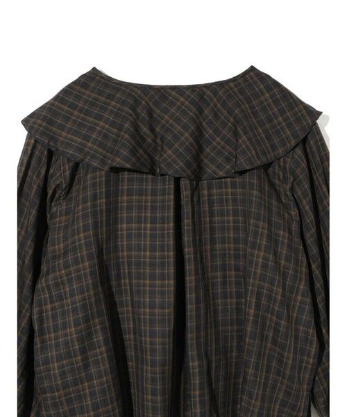 MIDIUMISOLID / ミディウミソリッド シャツ・ブラウス | MIDIUMISOLID for Ladies チェックビッグフリルカラーブラウス | 詳細6