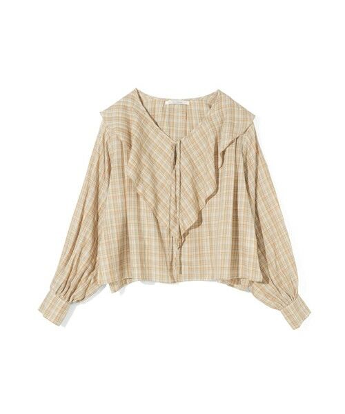 MIDIUMISOLID / ミディウミソリッド シャツ・ブラウス | MIDIUMISOLID for Ladies チェックビッグフリルカラーブラウス | 詳細9