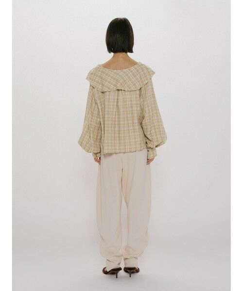 MIDIUMISOLID / ミディウミソリッド シャツ・ブラウス | MIDIUMISOLID for Ladies チェックビッグフリルカラーブラウス | 詳細17