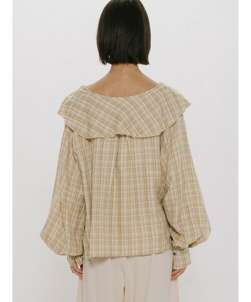 MIDIUMISOLID / ミディウミソリッド シャツ・ブラウス | MIDIUMISOLID for Ladies チェックビッグフリルカラーブラウス | 詳細13