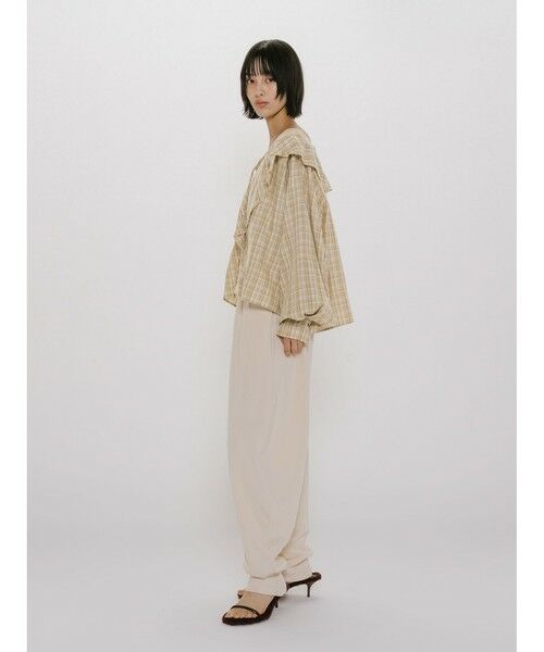 MIDIUMISOLID / ミディウミソリッド シャツ・ブラウス | MIDIUMISOLID for Ladies チェックビッグフリルカラーブラウス | 詳細16