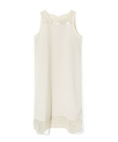 MIDIUMISOLID / ミディウミソリッド ロング・マキシ丈ワンピース | MIDIUMISOLID for Ladies 箔プリントオーガンジーノースリーブワンピース