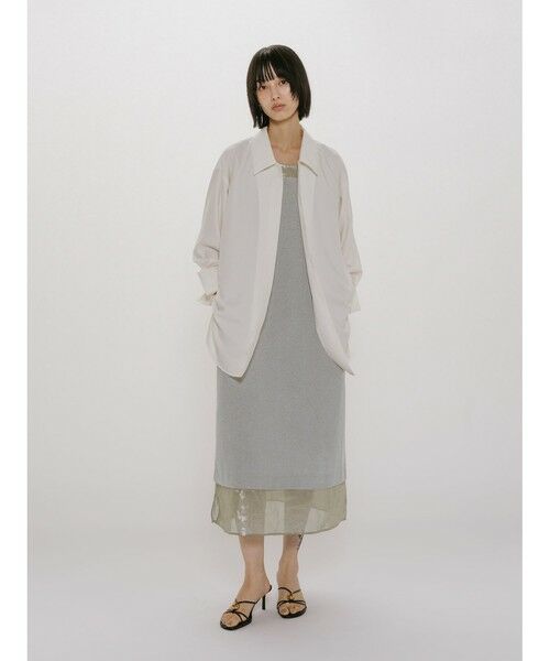 MIDIUMISOLID / ミディウミソリッド ロング・マキシ丈ワンピース | MIDIUMISOLID for Ladies 箔プリントオーガンジーノースリーブワンピース | 詳細8