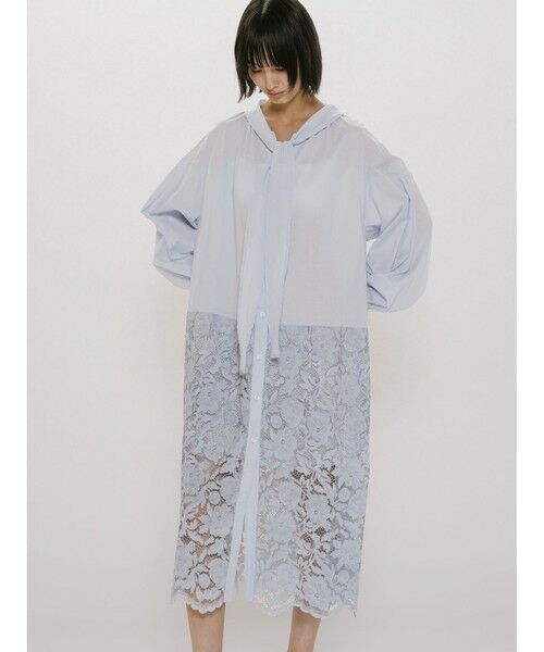 MIDIUMISOLID / ミディウミソリッド ロング・マキシ丈ワンピース | MIDIUMISOLID for Ladies レースコンビシャツワンピース | 詳細8