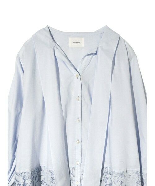 MIDIUMISOLID / ミディウミソリッド ロング・マキシ丈ワンピース | MIDIUMISOLID for Ladies レースコンビシャツワンピース | 詳細10