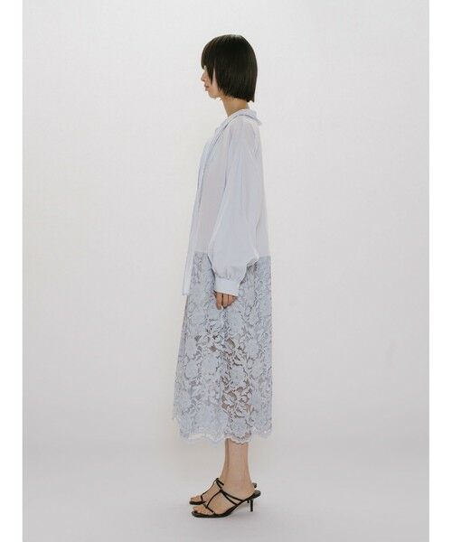 MIDIUMISOLID / ミディウミソリッド ロング・マキシ丈ワンピース | MIDIUMISOLID for Ladies レースコンビシャツワンピース | 詳細4