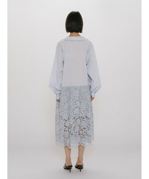 MIDIUMISOLID / ミディウミソリッド ロング・マキシ丈ワンピース | MIDIUMISOLID for Ladies レースコンビシャツワンピース | 詳細5