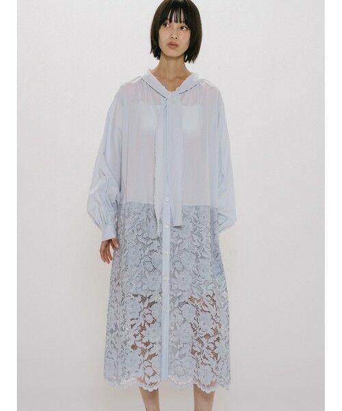 MIDIUMISOLID / ミディウミソリッド ロング・マキシ丈ワンピース | MIDIUMISOLID for Ladies レースコンビシャツワンピース | 詳細6