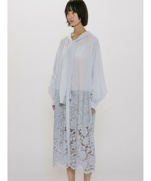 MIDIUMISOLID / ミディウミソリッド ロング・マキシ丈ワンピース | MIDIUMISOLID for Ladies レースコンビシャツワンピース | 詳細7