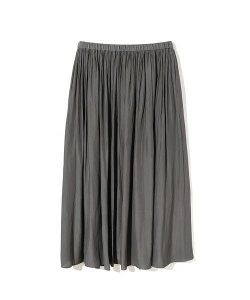 MIDIUMISOLID / ミディウミソリッド ロング・マキシ丈スカート | MIDIUMISOLID for Ladies デザインギャザースカート（ブルーグレー(color77)）