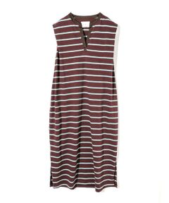 MIDIUMISOLID / ミディウミソリッド ロング・マキシ丈ワンピース | MIDIUMISOLID for Ladies マルチボーダーノースリーブワンピース