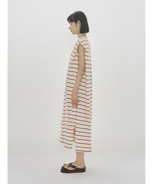 MIDIUMISOLID / ミディウミソリッド ロング・マキシ丈ワンピース | MIDIUMISOLID for Ladies マルチボーダーノースリーブワンピース | 詳細10
