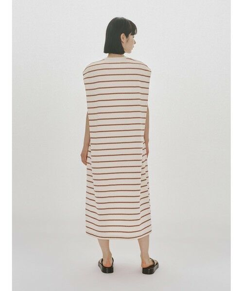 MIDIUMISOLID / ミディウミソリッド ロング・マキシ丈ワンピース | MIDIUMISOLID for Ladies マルチボーダーノースリーブワンピース | 詳細11