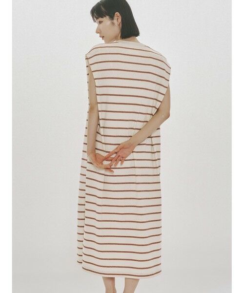 MIDIUMISOLID / ミディウミソリッド ロング・マキシ丈ワンピース | MIDIUMISOLID for Ladies マルチボーダーノースリーブワンピース | 詳細14