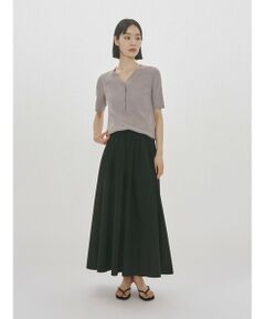 MIDIUMISOLID / ミディウミソリッド ミニ・ひざ丈スカート | MIDIUMISOLID for Ladies タックドギャザーボリュームスカート