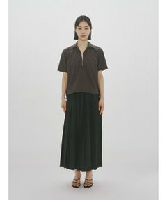 MIDIUMISOLID / ミディウミソリッド ミニ・ひざ丈スカート | MIDIUMISOLID for Ladies アシンメトリープリーツスカート