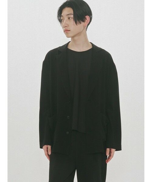MIDIUMISOLID / ミディウミソリッド テーラードジャケット | MIDIUMISOLID Men’s ジャージジャケット（ブラック(color99)）