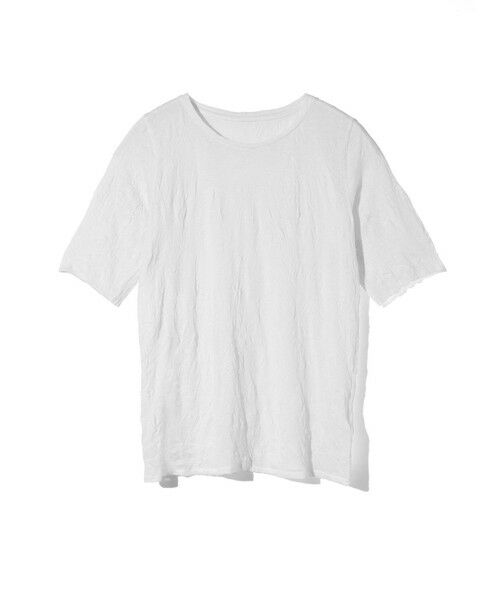 MIDIUMISOLID / ミディウミソリッド カットソー | MIDIUMISOLID for Ladies シースルークルーネックハーフスリーブインナー（オフホワイト(color11)）