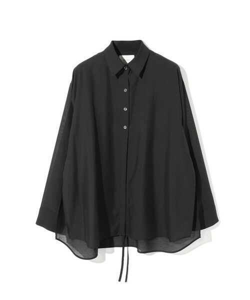 MIDIUMISOLID / ミディウミソリッド シャツ・ブラウス | MIDIUMISOLID for Ladies ドローストリングシャツ（ブラック(color99)）
