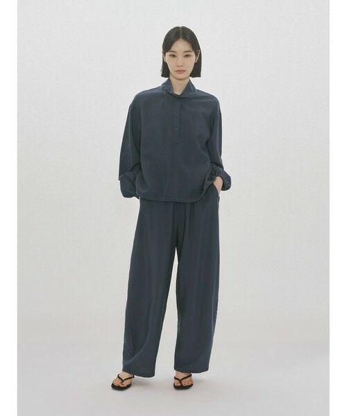 MIDIUMISOLID / ミディウミソリッド その他パンツ | MIDIUMISOLID for Ladies ポプリンイージーパンツ（ネイビー(color77)）