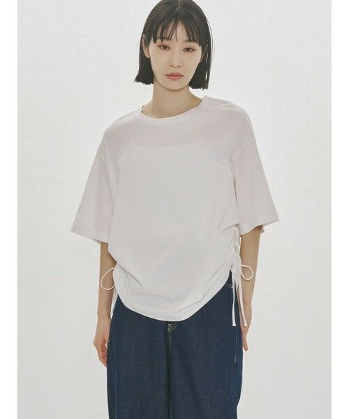 MIDIUMISOLID / ミディウミソリッド カットソー | MIDIUMISOLID for Ladies ドローストリングTシャツ（オフホワイト(color11)）
